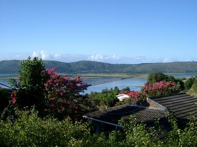 Herrlicher Blick auf die Knysna-Lagune von der Terasse des Protea Guesthouses